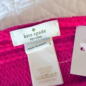 Brand hot pink Kate Spade hat and scarf set. NWT Kate Spade winter hat and scarf set in hot pink! main image 4